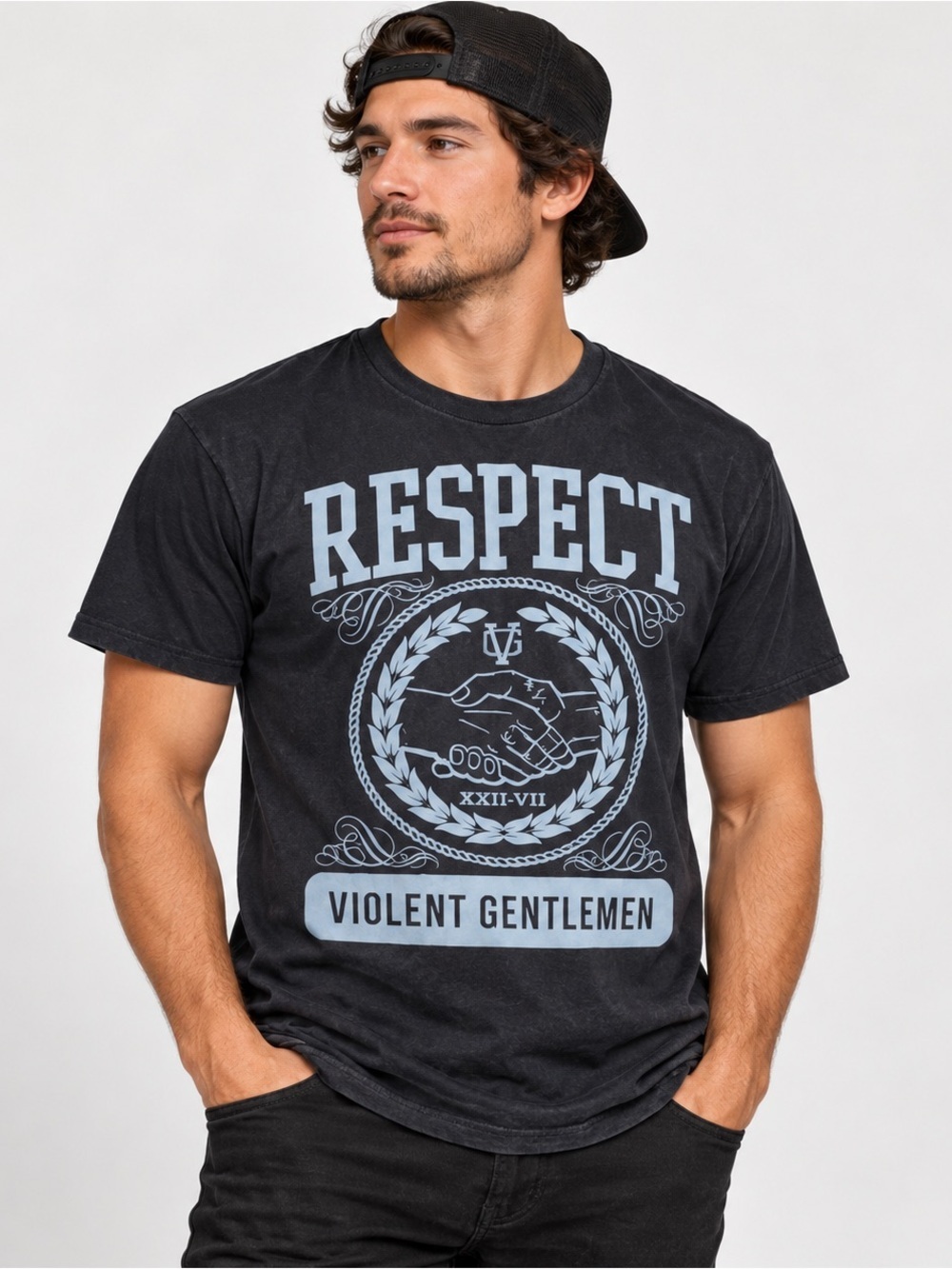 Violent Gentleman T-Shirt Black Mens Medium Respect Violent Gentlemen Graphic